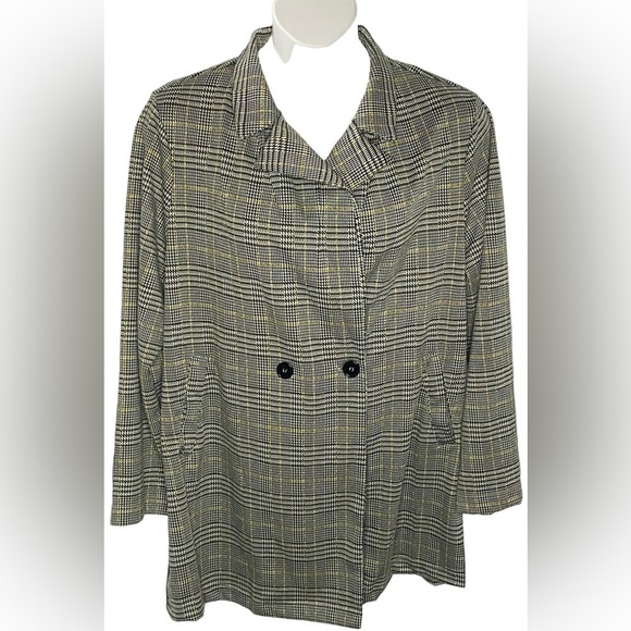 Melloday Women’s Plaid Jacket Coat Duster Topper Plus Size 2X Pockets NWOT - Picture 1 of 10